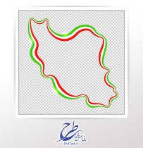 دوربری پرچم ایران به شکل نقشه